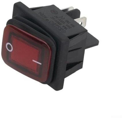 Interrupteur à bascule étanche avec bouton lumineux rouge, 20 A DPST, IP67 pour une utilisation en extérieur