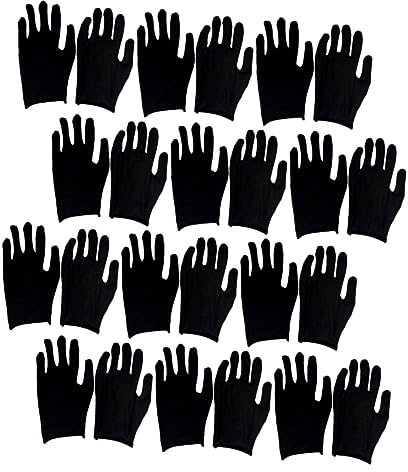 OKUMEYR 12 Paar Dünne Schwarze Baumwollhandschuhe Arbeitsschutz Handschuhe Leichte Sicherheitshandschuhe Für Garten Und Handwerk Größe l