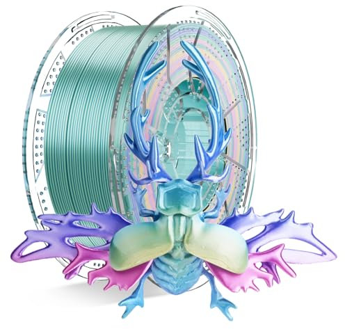 Conjure Silk Rainbow PLA 3D Drucker Filament, Multicolor Rainbow PLA Rot Blau Lila Gelb Grün Mini Filament 1.75mm 3D Druck Filament 1KG/2.2LB