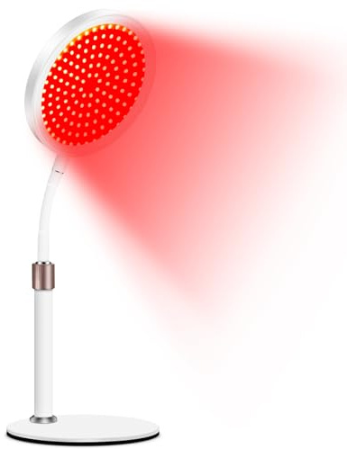 Hottoerak 100 LEDs Rotlichtlampe mit Sockel, 660 & 850 Infrarotlicht mit 15/30/45 Minuten Timer, einstellbare Höhe, Winkel und Helligkeit, Red Lights für den Einsatz zu Hause oder im Büro