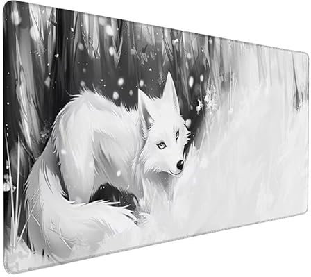 Alfombrilla Ratón Blanco Alfombrilla Ratón XXL 1500x800x3mm Alfombrilla Ratón Gaming animal, Antideslizante Alfombrilla Escritorio, Resistente, Bordes Cosidos para Decoración Escritorio Regalos LX-167