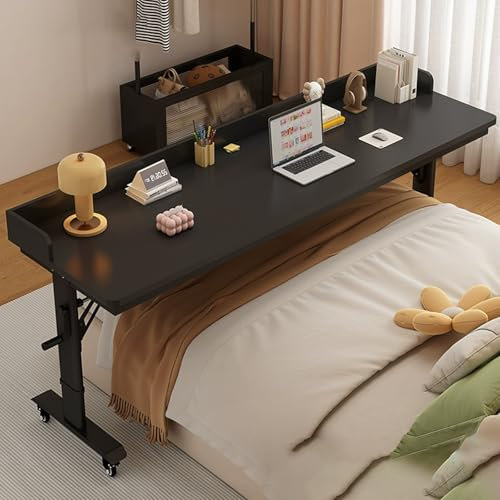 DSEWTEZXI Bettbeistelltisch for Das Heimbür auf Rollen, Mobiler höhenverstellbar Schlafzimmer betttisch, Laptop Schreibtisch über Bett, Schreibtisch überbetttisch, Krankenhaus Rollender Bett Tisch.