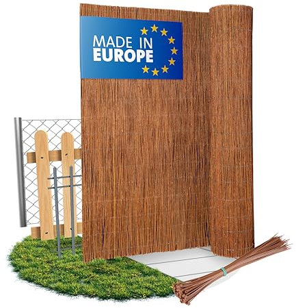 Wicker garden Canisse Osier 100 x 400 cm Brise-Vue - Clôture pour Jardin, Balcon et Terrasse - Protection Contre Le Vent & Le Soleil - Naturel