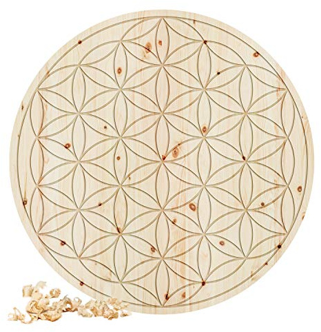 Zirben Familie® Wandbild 30cm | Duftendes Wanddekor aus natürlichem Zirbenholz | Blume des Lebens Edition