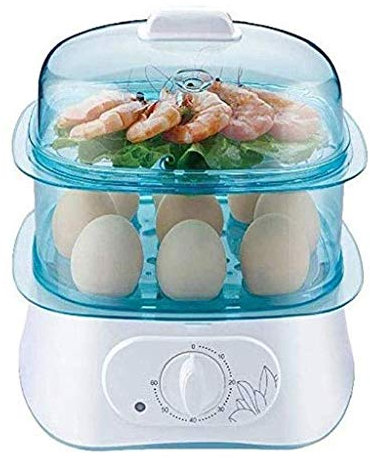 MQPALZKD Cocina eléctrica de Huevo Caldera, Verduras al, rápidamente Hace Que los Huevos, Duro, Medio o hervido Suave, Bandeja Caza furtiva/Tortilla incluida, alista señal, sin BPA