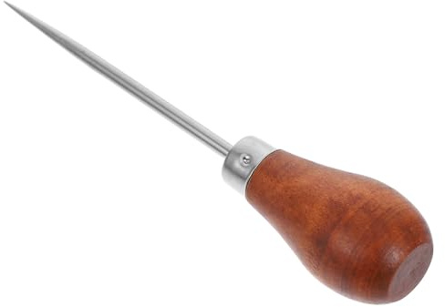 Artibetter Punzón De Encuadernación De Metal Con Mango Ergonómico De Madera Herramienta Versátil Para Manualidades Diy Coser Libros Ligero Y Portátil