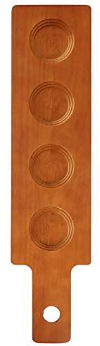 SOLUSTRE Portavasos De Madera para Mesa 4 Ranuras, Soporte para Tazas De Madera, Bandeja para Bebidas, Uso Hogar, Bares y Restaurantes, Organizador De Vasos Práctico y Decorativo