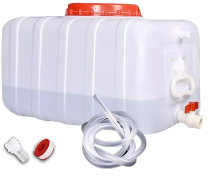 Réservoir De Stockage D'eau Hdpe De Qualité Alimentaire | Réservoir De Stockage D'eau D'urgence De 25l-200l à Capacité | Réservoir D'eau En Plastique En Plastique En Service Lourd Et Fuite |(Size:35L)