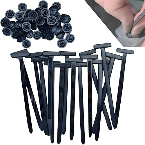 150 Stück Nylon Kabelbinder Schnalle Set,Robust,Selbstsichernd,mit Stift und Knopf Design,Befestigungsgurte,Werkzeugbefestigungen,Autokarosserie,UV-beständige Nylon Cable Tie Buckle,schwarz