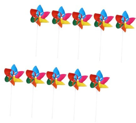 HEMOTON 25pièces Moulins à Vent Hexagonaux Colorés pour Jardin Décor Extérieur Festif Jouets Dynamiques Et Attractifs pour Garçon Fille