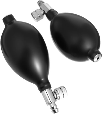 NOLITOY 2 Stück Schwarze Manuelle Inflations Messgerät Latexbirnen Mit Luftablassventil Aus Latex Für Druckmessgerät Und Medizinische Anwendung
