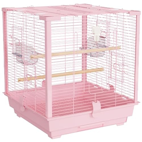 20 Zoll Vogelkäfig Transportkäfig Klein, Vogelvoliere Innen Mit Offenem Dach Papageienkafig Außen Für Kanarienvögel, Wellensittich, Finch(White,7pcs)