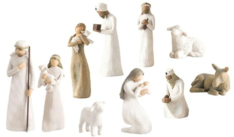 INACMWIH Figura de belén de Navidad, adorno tradicional del nacimiento de Jesús, 10 piezas