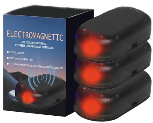 Antifreeze Electromagnetic Car Snow Removal Device, Auto Enteiser Kinetische Molekularheizung, Tragbarer Autoentfroster Frostschutz, Elektromagnetische Schneeräumung Auto Enteiser Elektrisch (3PC)