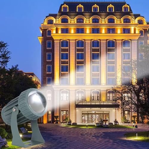 Faretto LED Orientabile - Proiettore A Fascio Stretto Da 10W, Impermeabile IP65 Per Esterni, Con Angolo Del Fascio Luminoso Regolabile, Per Illuminazione Di Facciate Di Hotel(Warm Light,10W(24V))