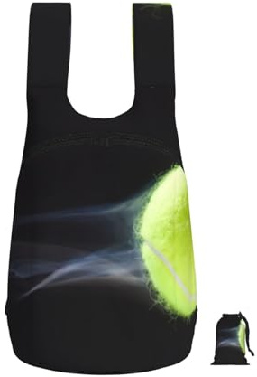 YWPCOIUYB Live-Tennis-Druck,Faltbarer Rucksack, Unisex-Rucksack, Sportrucksack, Freizeitrucksack