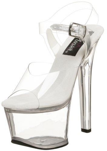 Pleaser Dam Sky-308 platå, Transparent Transparent Clr Clr, 40 EU