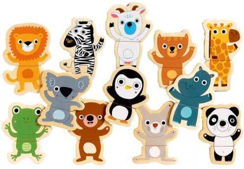Djeco DJE-006 DJ03118 Magnetisches Puzzle mit Tier Spielzeug 24 Stück