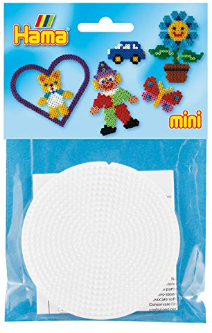 Hama Perlen 5205 Stiftplatten für Mini Perlen, rund, ca. 8 cm, 2er, Mehrfarbig