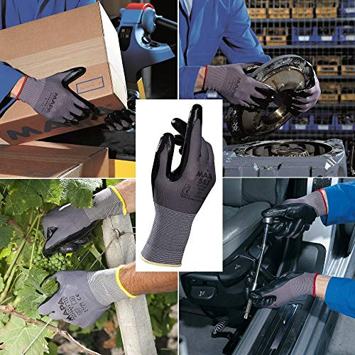 Ultrane 553, guanti da lavoro da uomo, in nitrile, guanti per meccanici, operai delle costruzioni, giardinaggio, operai, commercianti, guanti protettivi di sicurezza, taglia 8, M (1 paio)