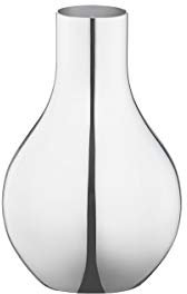 Gerog Jensen Cafu SS Vase, Mundgeblasenes Glas, Material: hochglanzpolierter Edelstahl., Mini
