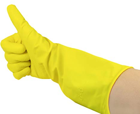 Romed Haushaltshandschuhe gelb 100% Naturlatex (Größe: XL, 12 x 12 = 144 Paar)