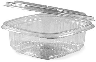 SWS-Schüler Rectangular Cups Clear with Lid 375 ml (PET) [Pack of 50]