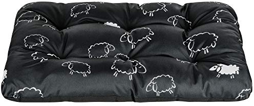 SuperKissen24. Hundebett Hundekissen Hundematratze Tierbett für Kleine, Mittlere und Grosse Hunde - Wasserdicht, Waschbar - Größe XL - Schwarz und Grau - Schaf