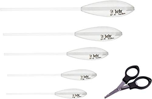 STMK Set 5 Verschiedene Sbirolino 8-25 Gramm, Sbirulino, Bombarde von Behr halbsinkend Slow Half Sinking+ gratis Angelschere