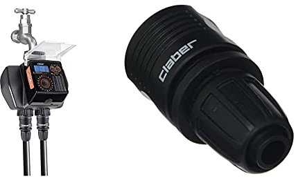 Claber 8485 Dual Logic & 91009 Goccia A Raccordo Automatico, Nero