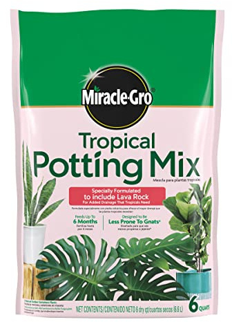Miracle-Gro Tropical Potting Mix, 6 qt. - Growing Media for Tropical Plants Living in Indoor and Outdoor Containers