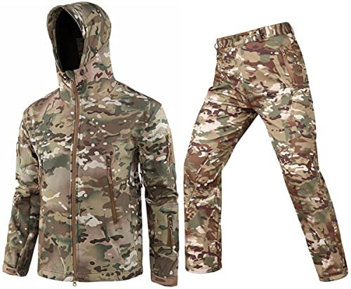Czen Taktische Jacke und Hose für Herren, Kostüm, Kampfkleidung, Uniform, Jagd, Camo, Militär, 7-teiliges Set, Kleidung Multicam der Armee (CP,3XL)