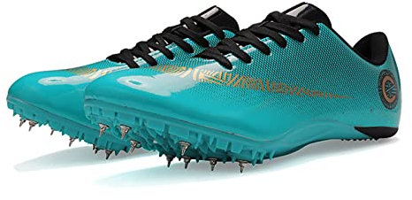Zapatillas De Atletismo, Zapatillas Unisex para Correr Profesionales, Zapatillas Deportivas con Clavos De 8 Clavos para Hombres Y Mujeres, Zapatillas Cómodas para Sprint, Running (35,Sky Blue)