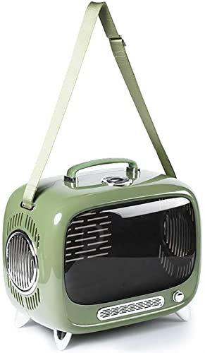 GZGLZDQ Katzenkörbe Träger, Portable Raumkapsel Atmungsaktive Katzentragetasche im Freien Katzentransportkoffer Tasche für kleine Hundetransporttasche Katzenzubehör (Farbe : Grün)