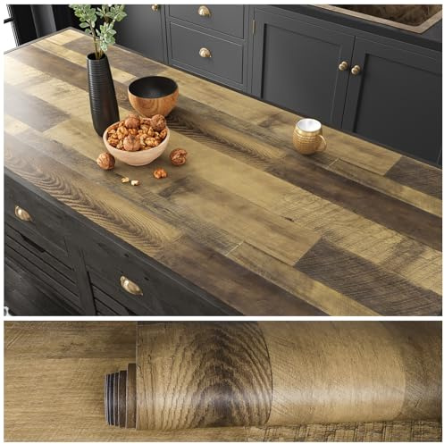 VEELIKE Klebefolie Holzoptik Braun 60cm x 900cm Holz Tapete Selbstklebend Folie in Holz-optik Möbelfolie Vintage Schrankaufkleber Schlafzimmer Wandtapete Wohnzimmer Badezimmer Wasserfest Küchentapete