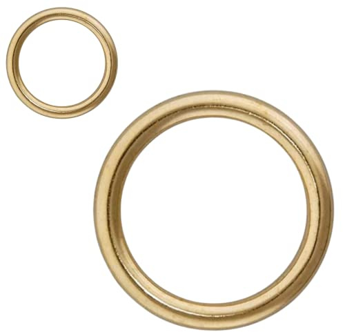 Curtain Rings Hollow Brass Plated 12 mm Roman Blind Curtain Rings O Shaped Blind Roman Rings Brass Plate Rings for DIY Roman Curtains Pole Pack of 50.