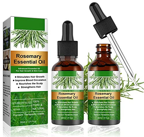 Ganbaro 2PCS Rosemary Oil for Hair Growth & Skin Care, Promotes Hair Growth, Nourishes Scalp, Strengthens Hair, Natural & Gentle, Suitable for All Hair Types