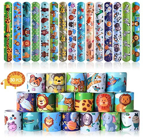 Acuiwer Pulseras de Juguete Slap 24 30 50 Piezas Slap Band Sirena Unicornio Constelación Dinosaurios Animales Hawaii Pulseras Bofetadas Fiesta Cumpleaños Niños Niñas