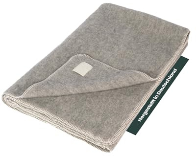 Ritter Decken Gotland Schurwolldecke 150 x 220 cm - Grau | Robuste Naturhaardecke aus 100% Schurwolle, ideal als Wohndecke, Tagesdecke & Sofadecke, warm & weich, Made in Germany