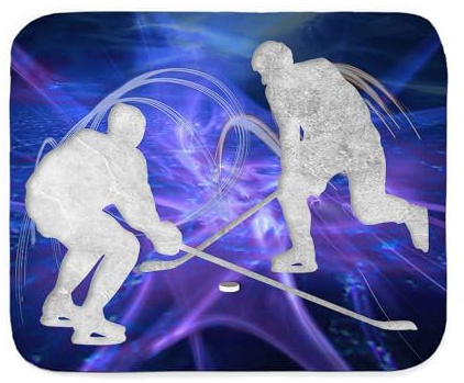 CafePress Ice Hockey Players Fighting for The Puck Sherpa Fl Sherpa Fleece Throw Blanket 60 L x 50 W