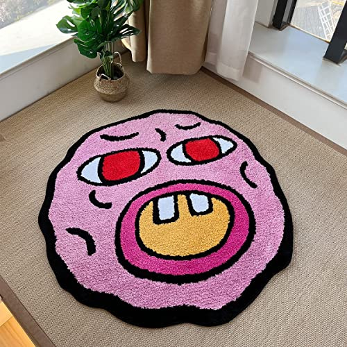 LAKEA - Alfombra Cuadrada con Forma de Cerezo para Decoración de Habitación, Color Rosa, Kawaii, 23.6 x 23.6 Pulgadas