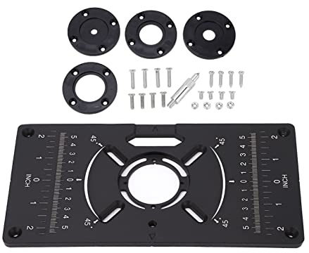 Piastra Tavolo per Router Piastra per Inserto Tavolo per Router Universale, Piastra per Fresatrice per Rifilatrice Flip Board Nero