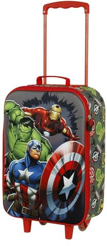 The Avengers Invencible-Soft 3D Trolley-Koffer, Mehrfarbig, 17 x 33 x 52 cm, Kapazität 26 L