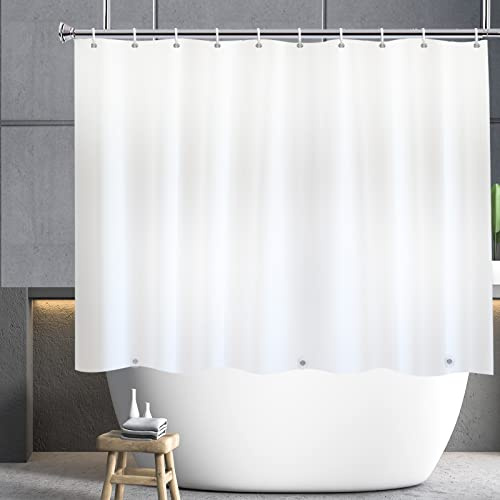 YISURE Kort plast duschdraperi vit 150 cm hög magnetisk fåll plast duschdraperi B 180 x H 150 cm