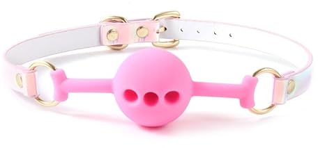 Bondage Masters Ball Gag Silicone, verrouillable, bâillon buccal respirant de qualité, rose