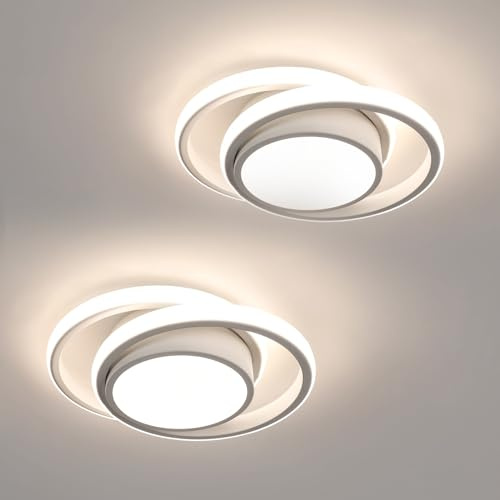 Comely Pack de 2 Plafones LED 32 W – 2350 lm c/u – Luz Natural 4500 K – Blanco Redondo Moderno Ø 27 cm – Ideal para Salón, Cocina, Pasillo y Baño
