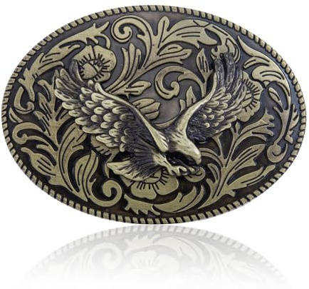 ieron Repair tillbehör för bältesspänne, vintage västerländsk cowboystil för gör-det-själv-bältestillverkning, Örn A, 3.8 cm