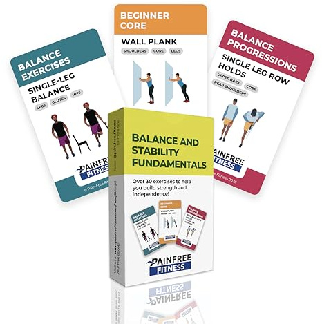 30 Exercise Cards Balance & Stability 3X5'', Beginner to Intermediate