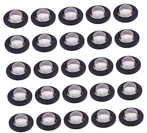 FELTECHELECTR 40pcs 1/2 Inch Rubber Seal Rings with Stainless Steel Filter Mesh Rubber Gaskets for Car Washer Hose and Washing Machine Inlet Water Seal