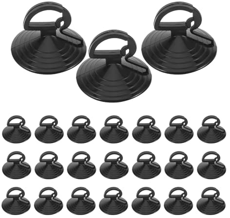 Tecledsn Lot de 24 ventouses universelles épaisses pour pare-brise de voiture (noir, 3,5 cm)